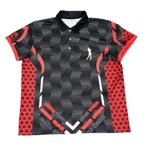 Men's Black & Red Performance Polo Shirt